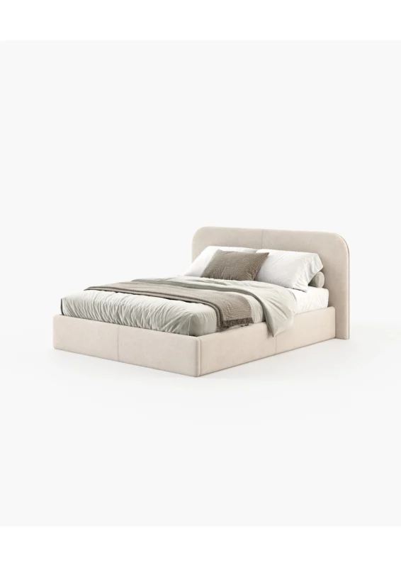 Lit Nelo vue 3/4 - Lit design minimaliste Maroc